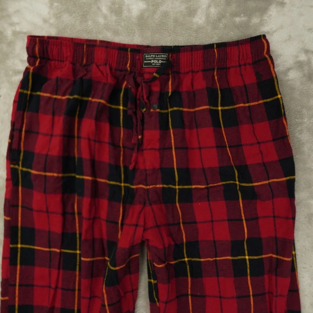 Polo Ralph Lauren Sleepwear Pants Men's Large Red Black Plaid‎ Lounge Holiday